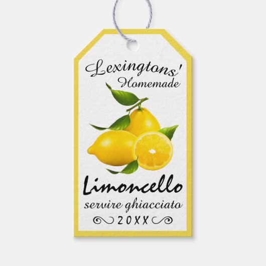 Zelfgemaakte Limoncello Bottle Hang Label | Cadeaulabel (Voorkant)