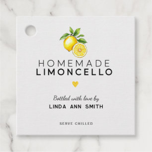 Zelfgemaakte Limoncello Persoonlijke Flesjes Bedankjes Labels