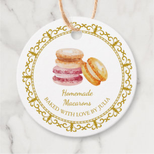  zelfgemaakte macarons hangen Label