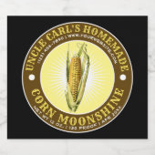 Zelfgemaakte Maïs Moonshine Sjabloon Likeurfles Etiket (Enkel label)