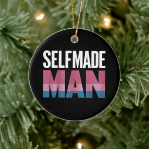 Zelfgemaakte man Transgender Trans Pride Vlag Tran Keramisch Ornament