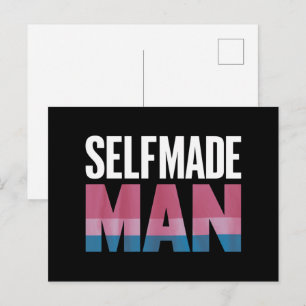 Zelfgemaakte man transgender trans trots vlag tran briefkaart