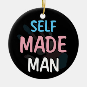 Zelfgemaakte Man Transman LGBT Trans Pride Flag Ca Keramisch Ornament