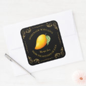 zelfgemaakte Mango Jam Square Label (Envelop)