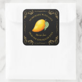 zelfgemaakte Mango Jam Square Label (Tas)