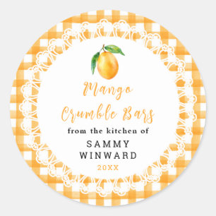 Zelfgemaakte Mangocrumble Reep Label