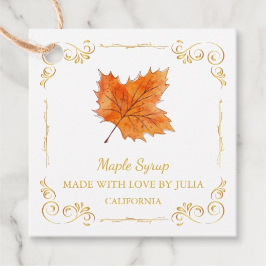 Zelfgemaakte Maple Syrup Square Hang Label (Voorkant)
