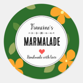 Zelfgemaakte Marmelade Vruchten Conserve Geschenk  Ronde Sticker
