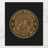 Zelfgemaakte Mead  Sjabloon Wijn Etiket (Enkel label)