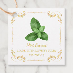  Zelfgemaakte Mint Extract Square Hang Label