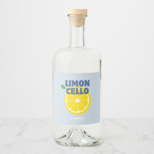Zelfgemaakte Moderne Lichtblauwe Liefde Limoncello Likeurfles Etiket