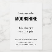 Zelfgemaakte Moonshine Labels Wijn Etiket (Enkel label)