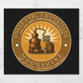 zelfgemaakte Moonshine Sjabloon Likeurfles Etiket (Enkel label)