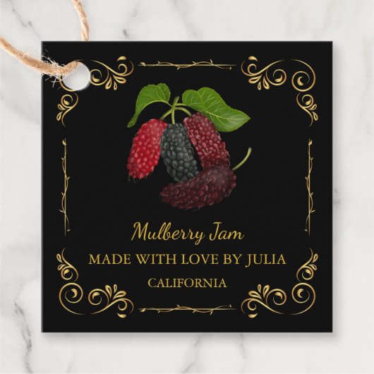 Zelfgemaakte Mulberry Jam Square Hang Label (Voorkant)