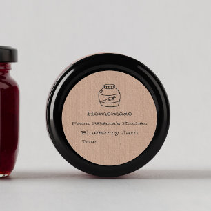 Zelfgemaakte Nep-Kraftpapier Jam Inmaaklabel Ronde Sticker
