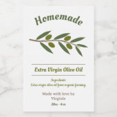 Zelfgemaakte Olijf Olie Fles Label Sticker (Enkel label)