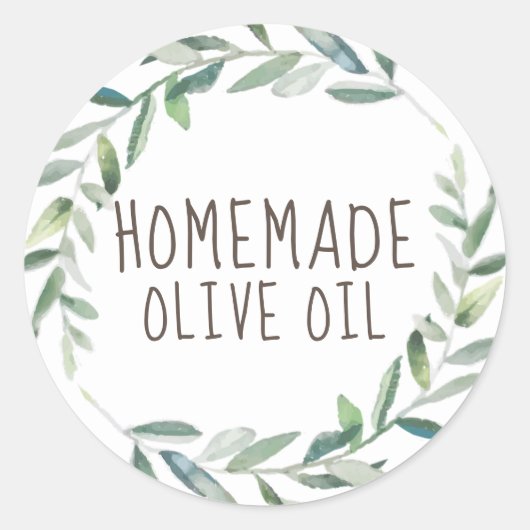 zelfgemaakte olijfolie ronde sticker (Voorkant)