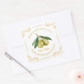 zelfgemaakte Olive Pickle Square Label (Envelop)