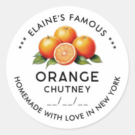 Zelfgemaakte Oranje chutney conserven Ronde Sticker