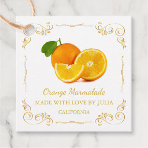 Zelfgemaakte Oranje Marmalade Square Hang Label