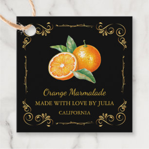Zelfgemaakte Oranje Marmalade Square Hang Label