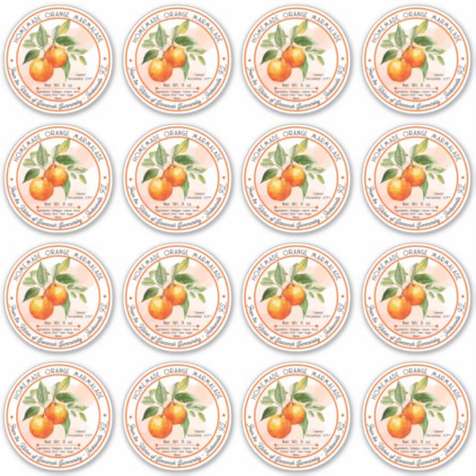 Zelfgemaakte Oranje marmelade inblikken 3 in 16 |  Sticker (Voorkant)