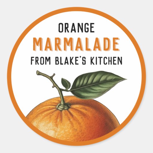 Zelfgemaakte Oranje marmelade inblikken Labels (Voorkant)