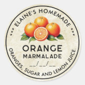 Zelfgemaakte Oranje marmelade  stijl label (Voorkant)