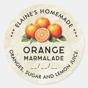 Zelfgemaakte Oranje marmelade  stijl label