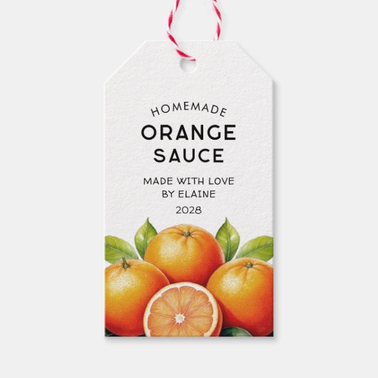 Zelfgemaakte oranje saus pantry label cadeaulabel (Voorkant)