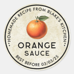 Zelfgemaakte Oranje saus stijl inblikken label