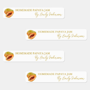 Zelfgemaakte Papaya Jam Thin Label