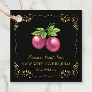  Zelfgemaakte Passion Fruit Jam Square Hang Label