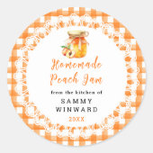 Zelfgemaakte Peach Jam Canning Label (Voorkant)