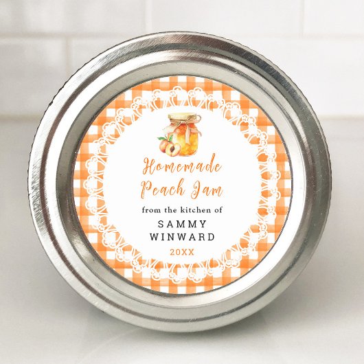 Zelfgemaakte Peach Jam Canning Label