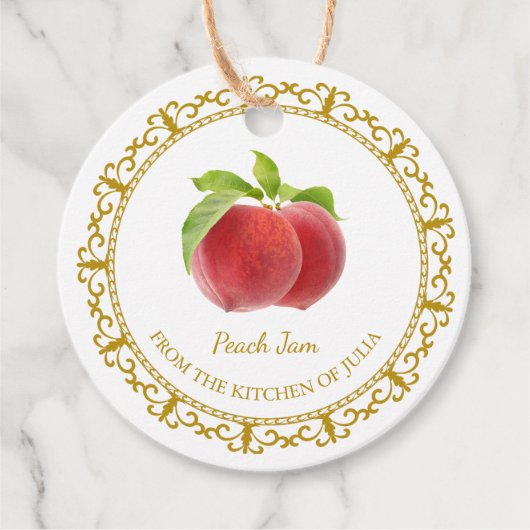  Zelfgemaakte Peach Jam Hang Label l Wit (Voorkant)