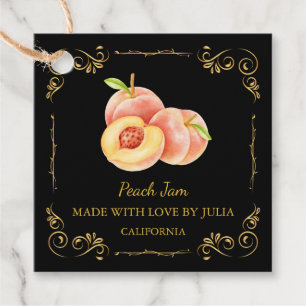 Zelfgemaakte Peach Jam Square Hang Label