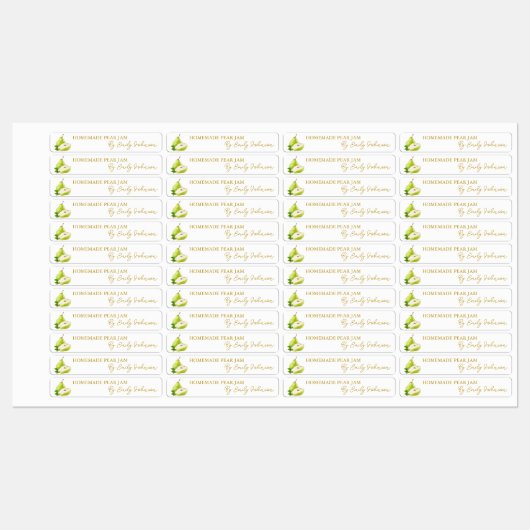 Zelfgemaakte Pear Jam Thin Label (Vel)