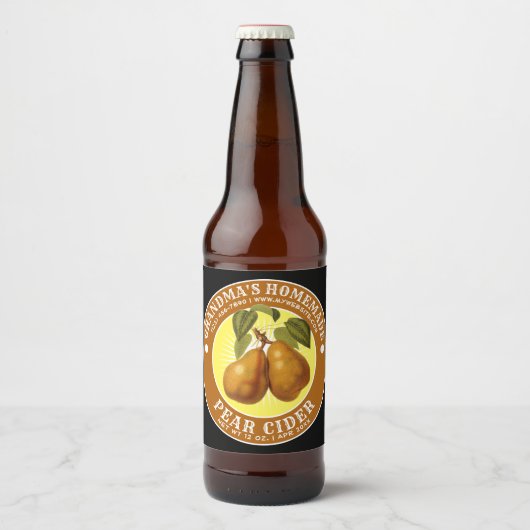 zelfgemaakte peer cider Sjabloon Bier Etiket (Voorkant)