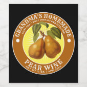  zelfgemaakte peer wijn Sjabloon Etiket (Enkel label)