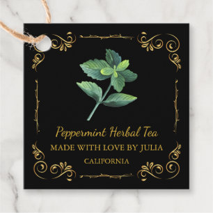 Zelfgemaakte Pepermunt Tea Square Hang Label