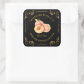  zelfgemaakte perzik jam square label (Tas)