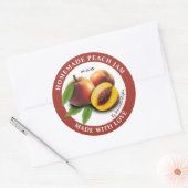 Zelfgemaakte Perzikjamlabels Ronde Sticker (Envelop)