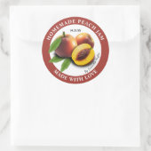 Zelfgemaakte Perzikjamlabels Ronde Sticker (Tas)