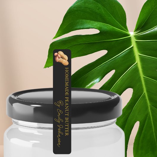 Zelfgemaakte pindakaas dun etiket labels