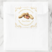  zelfgemaakte pindakaas vierkant label (Tas)