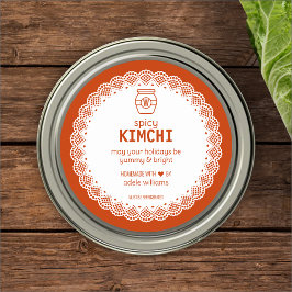 Zelfgemaakte pittige Kimchi sticker