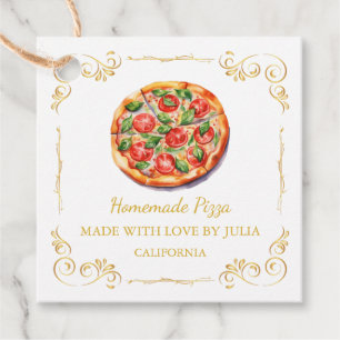 zelfgemaakte Pizza Square Hang Label