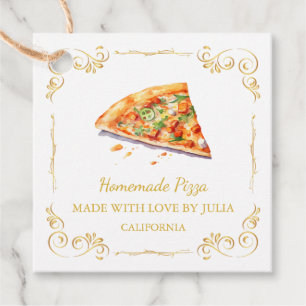  zelfgemaakte Pizza Square Hang Label