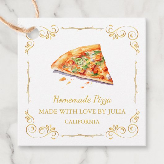  zelfgemaakte Pizza Square Hang Label (Voorkant)